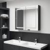 VidaXL Badkamerkast met spiegel en LED 80x12x68 cm glanzend zwart online kopen