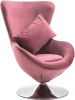 VidaXL Draaistoel eivormig met kussen fluweel roze online kopen