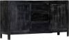 VidaXL Dressoir 147x40x80 cm massief mangohout zwart online kopen