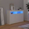 VidaXL Dressoir met LED verlichting 115, 5x30x75 cm wit online kopen