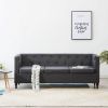 VidaXL Driezitsbank Chesterfield stijl stoffen bekleding donkergrijs online kopen
