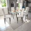 VidaXL Eetkamerset 6 witte slim line stoelen en 1 glazen tafel online kopen