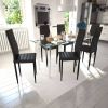 VidaXL Eetkamerset 6 zwarte slim line stoelen en 1 glazen tafel online kopen