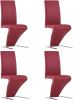 VIDAXL Eetkamerstoelen met zigzag vorm 4 st kunstleer rood online kopen