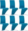 VidaXL Eetkamerstoelen met zigzag vorm 6 st kunstleer blauw online kopen