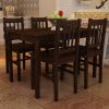 VidaXL Houten eetkamertafel met vier stoelen(bruin ) online kopen