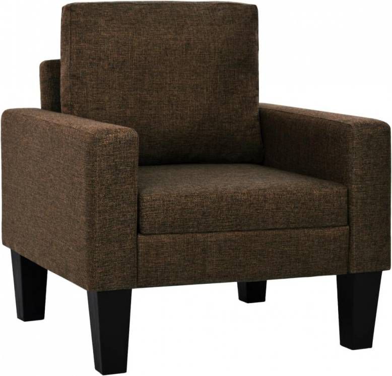 vidaXL Eetkamerstoelen 6 st stof bruin