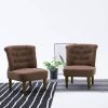 VidaXL Franse stoelen 2 st stof bruin online kopen