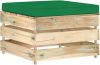 VIDAXL Hocker sectioneel met kussen groen ge&#xEF, mpregneerd hout online kopen