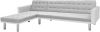 VidaXL Hoekslaapbank 218x155x69 cm stof wit en grijs online kopen