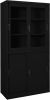 VidaXL Kantoorkast met schuifdeuren 90x40x180 cm staal zwart online kopen