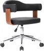 VidaXL Kantoorstoel draaibaar gebogen hout en kunstleer zwart online kopen