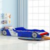 VidaXL Kinderbed raceauto blauw 90x200 cm online kopen