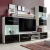 VidaXL Muurvitrine tv meubel met LED verlichting zwart 5 delig online kopen