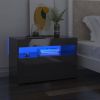 VidaXL Nachtkastje Met Led verlichting 60x35x40 Cm Hoogglans Grijs online kopen