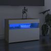 VidaXL Nachtkastje Met Led verlichting 60x35x40 Cm Wit En Sonoma Eiken online kopen