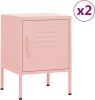 VidaXL Nachtkastjes 2 st 35x35x51 cm staal roze online kopen