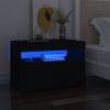 VIDAXL Nachtkastje 2 st LED verlichting 60x35x40 cm bewerkt hout zwart online kopen