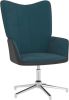 VidaXL Relaxstoel fluweel en PVC blauw online kopen