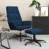 VidaXL Relaxstoel Met Voetenbank Fluweel Blauw online kopen
