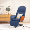 VidaXL Relaxstoel Met Voetenbank Stof Blauw online kopen