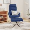 VidaXL Relaxstoel Met Voetenbank Stof Blauw online kopen