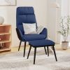VidaXL Relaxstoel Met Voetenbank Stof En Kunstleer Blauw online kopen