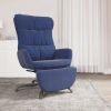 VidaXL Relaxstoel Met Voetensteun Stof Blauw online kopen