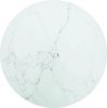VIDAXL Tafelblad &#xD8, 40x0, 8 cm gehard glas met marmeren design wit online kopen
