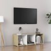 VidaXL Tv meubel 107x35x37 cm spaanplaat wit en sonoma eikenkleurig online kopen