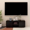 VidaXL Tv meubel 110x30x40 cm massief grenenhout zwart online kopen
