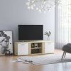 VidaXL Tv meubel 120x34x37 Cm Bewerkt Hout Wit En Sonoma Eikenkleurig online kopen