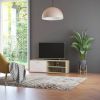 VIDAXL Tv meubel 120x34x37 cm bewerkt hout wit en sonoma eikenkleurig online kopen