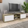 VidaXL Tv meubel 140x40x35, 5 Cm Spaanplaat Wit En Sonoma Eikenkleurig online kopen