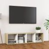 VidaXL Tv meubel 142, 5x35x36, 5 cm spaanplaat wit sonoma eikenkleurig online kopen