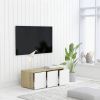 VidaXL Tv meubel 80x34x30 Cm Spaanplaat Wit En Sonoma Eikenkleurig online kopen