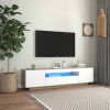VidaXL Tv meubel Met Led verlichting 160x35x40 Cm Wit En Sonoma Eiken online kopen