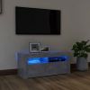VidaXL Tv meubel met LED verlichting 90x35x40 cm betongrijs online kopen