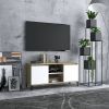VidaXL Tv meubel met metalen poten 103, 5x35x50 cm wit en sonoma eiken online kopen