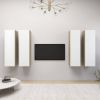 VidaXL Tv meubelen 4 St 30, 5x30x110cm Spaanplaat Wit Sonoma Eikenkleur online kopen