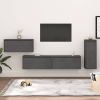 VidaXL Tv meubelen 4 st massief grenenhout grijs online kopen