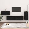 VidaXL Tv meubelen 4 st massief grenenhout zwart online kopen