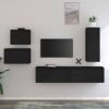VidaXL Tv meubelen 5 st massief grenenhout zwart online kopen