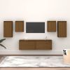 VidaXL Tv meubelen 6 st massief grenenhout honingbruin online kopen
