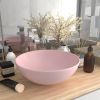 VidaXL Wastafel rond keramiek mat roze online kopen