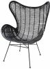 HKliving Rotan Egg chair zwart met zwarte poten online kopen