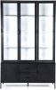 Eleonora Vitrinekast 'Indar' Metaal en glas, kleur Zwart, 220 x 140cm online kopen