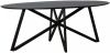 Livingfurn Ovale Eettafel 'Oslo' Acaciahout en staal, kleur Zwart, 200 x 100cm online kopen