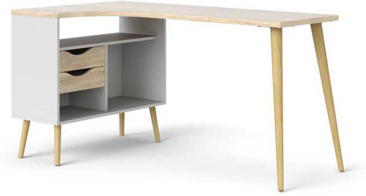 Vier Excentriek Voorzichtig Leen Bakker Bureau Delta wit/eikenkleur 75, 8x145, 1x81 cm - Meubelmooi.nl Vier Excentriek Voorzichtig Leen Bakker Bureau Delta wit/eikenkleur 75, 8x145, 1x81 cm - Meubelmooi.nl