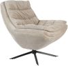 Dutchbone Draaifauteuil 'Vince' Rib, kleur Beige online kopen